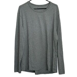 Lululemon Mens Soft Jersey Long-Sleeve Crewneck Shirt, Heathered Gray size L